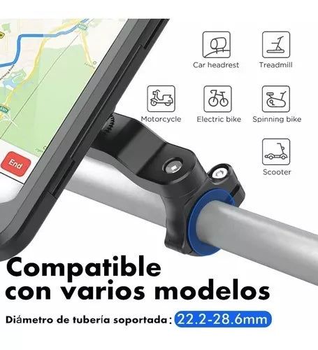 Soporte Celular 360° Impermeable Para Moto y Bicicleta