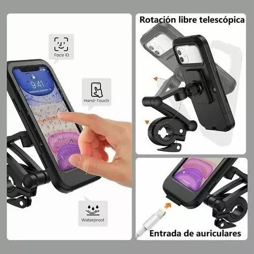 Soporte Celular 360° Impermeable Para Moto y Bicicleta